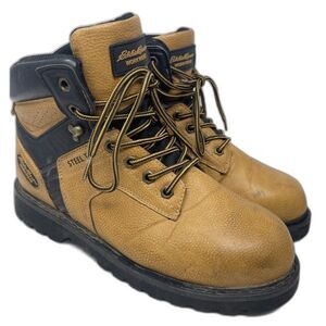 Eddie Bauer Mountain Vista Workwear Steel Toe Boots Tan Brown Size 10M